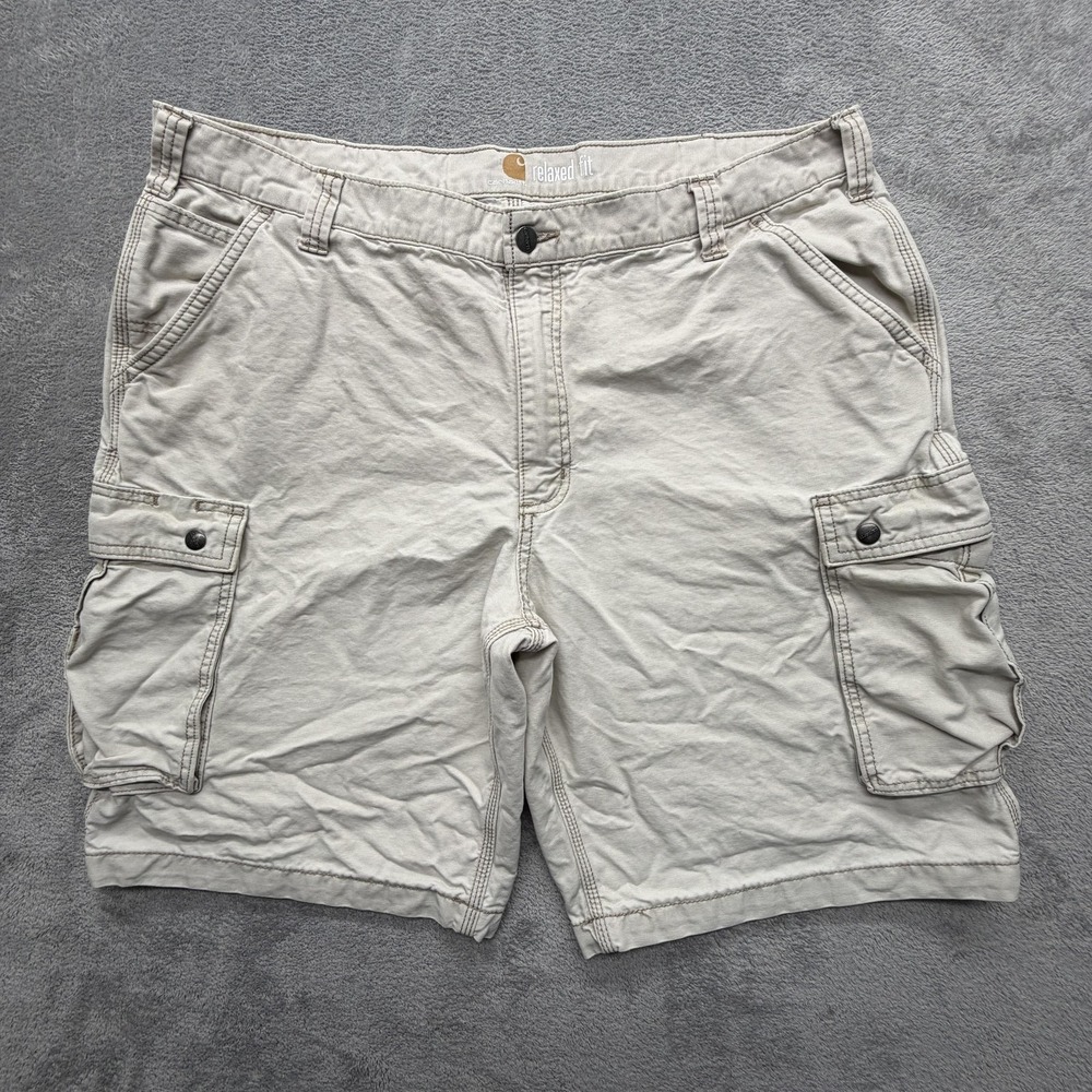 Carhartt Cargo Shorts Mens Measured‎ 41 Beige Relaxed Fit Utility Pockets Casual